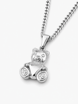 Sterling Silver Women's Love Bear Pendant Chain Necklace