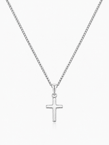 Sterling Silver Women's Mini Cross Pendant Chain Necklace