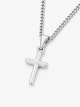 Sterling Silver Women's Mini Cross Pendant Chain Necklace