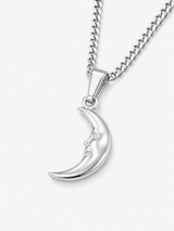 Sterling Silver Women's Moon Pendant Chain Necklace