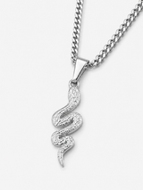 Sterling Silver Snake Pendant Chain Necklace