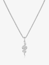Sterling Silver Snake Pendant Chain Necklace