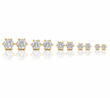 18K Gold Diamond Stud Earrings Round Cut (2mm-10mm)
