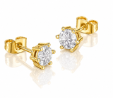 18K Gold Diamond Stud Earrings Round Cut (2mm-10mm)