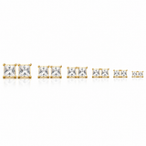 18K Gold Diamond Stud Earrings Square Cut (2mm-10mm)
