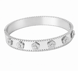 Sterling Silver 4 Leaf Clover Bangle Bracelet