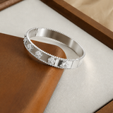 Sterling Silver 4 Leaf Clover Bangle Bracelet