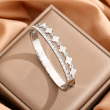 Sterling Silver Diamond Clover Romero Bracelet