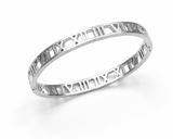 Sterling Silver Roman Numeral Lux Bangle Bracelet