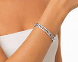 Sterling Silver Roman Numeral Lux Bangle Bracelet