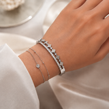 Sterling Silver Diamond Clover Romero Bracelet