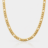 7mm 18k Gold Figaro Chain