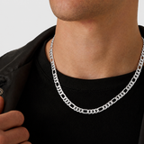 7mm Sterling Silver Figaro Chain