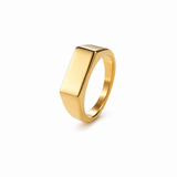 18K Gold Rectangle Signet Ring