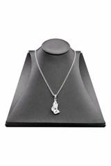 Sterling Silver Praying Hand Pendant Chain Necklace