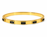 18k Gold Black Onyx Bangle Bracelet