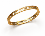 18k Gold Roman Numeral Lux Bangle Bracelet