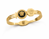 18k Gold Medusa Diamond Woman's Bangle Bracelet