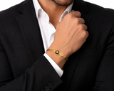 18k Gold Medusa Diamond Bangle Bracelet