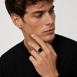 Sterling Silver Black Onyx Roulette Ring