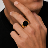 18K Gold Black Onyx Roulette Ring