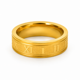 18K gold Roman Numeral Ring