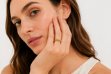 Women's 18K Gold Curb Chain Ring