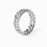 Woman's Sterling Silver Curb Chain Ring