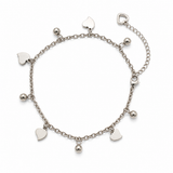 Sterling Silver Sphere Heart Bracelet