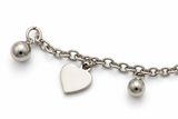 Sterling Silver Sphere Heart Bracelet