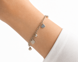 Sterling Silver Sphere Heart Bracelet