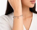 Sterling Silver Sphere Heart Bracelet