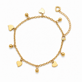 18k Gold Sphere Heart Bracelet