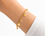 18k Gold Sphere Heart Bracelet