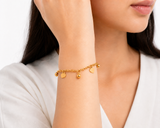 18k Gold Sphere Heart Bracelet