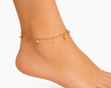 18k Gold Star Light Anklet