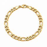 7mm 18K Gold Figaro Bracelet