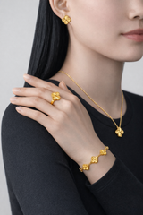 18k Gold Clover Set