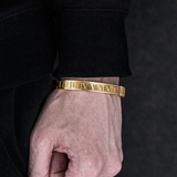 18k Gold Roman Numeral Bangle Bracelet