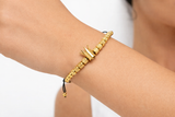 18k Gold Crown Bead Bracelet