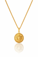 18K Gold Medusa Pendant Chain Necklace