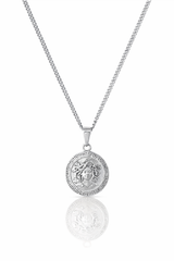 Sterling Silver Medusa Pendant Chain Necklace