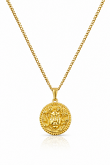 18K Gold 3D Medusa Pendant Chain Necklace