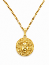 18K Gold 3D Medusa Pendant Chain Necklace