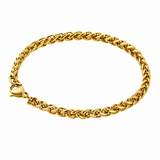 5mm 18K Gold Wheat Bracelet