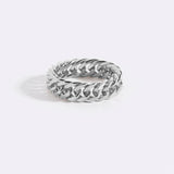 Woman's Sterling Silver Curb Chain Ring