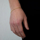 3mm 18k Gold Figaro Link Bracelet