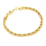 4mm 18K Gold Rope Bracelet
