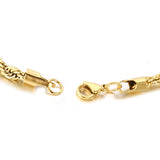 4mm 18K Gold Rope Bracelet