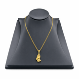 18k Gold Praying Hand Pendant Chain Necklace